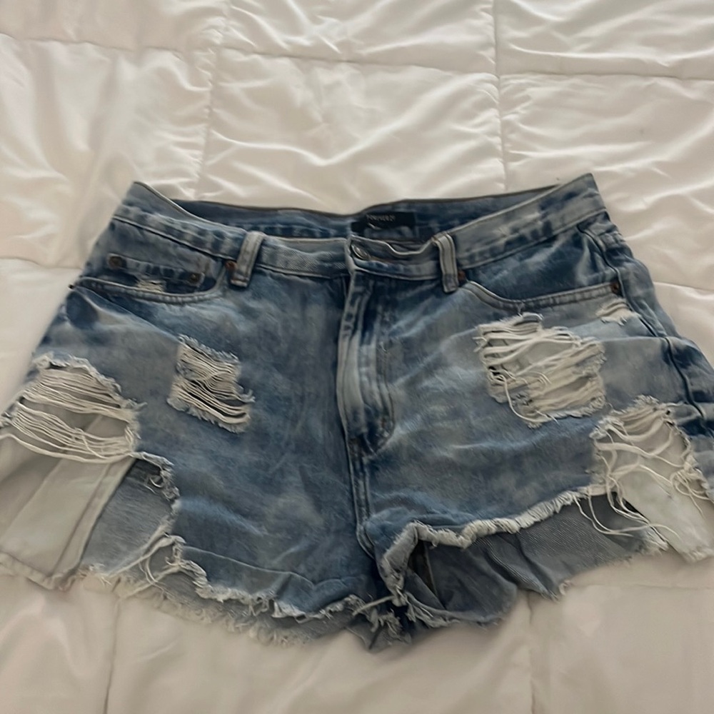 Jean ripped shorts high waisted